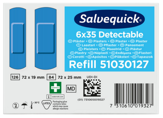 Pansements détectables bleus