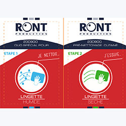 Kit lingette pré-nettoyage cutané Duo RONT