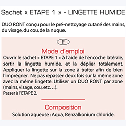 Kit lingette pré-nettoyage cutané Duo RONT