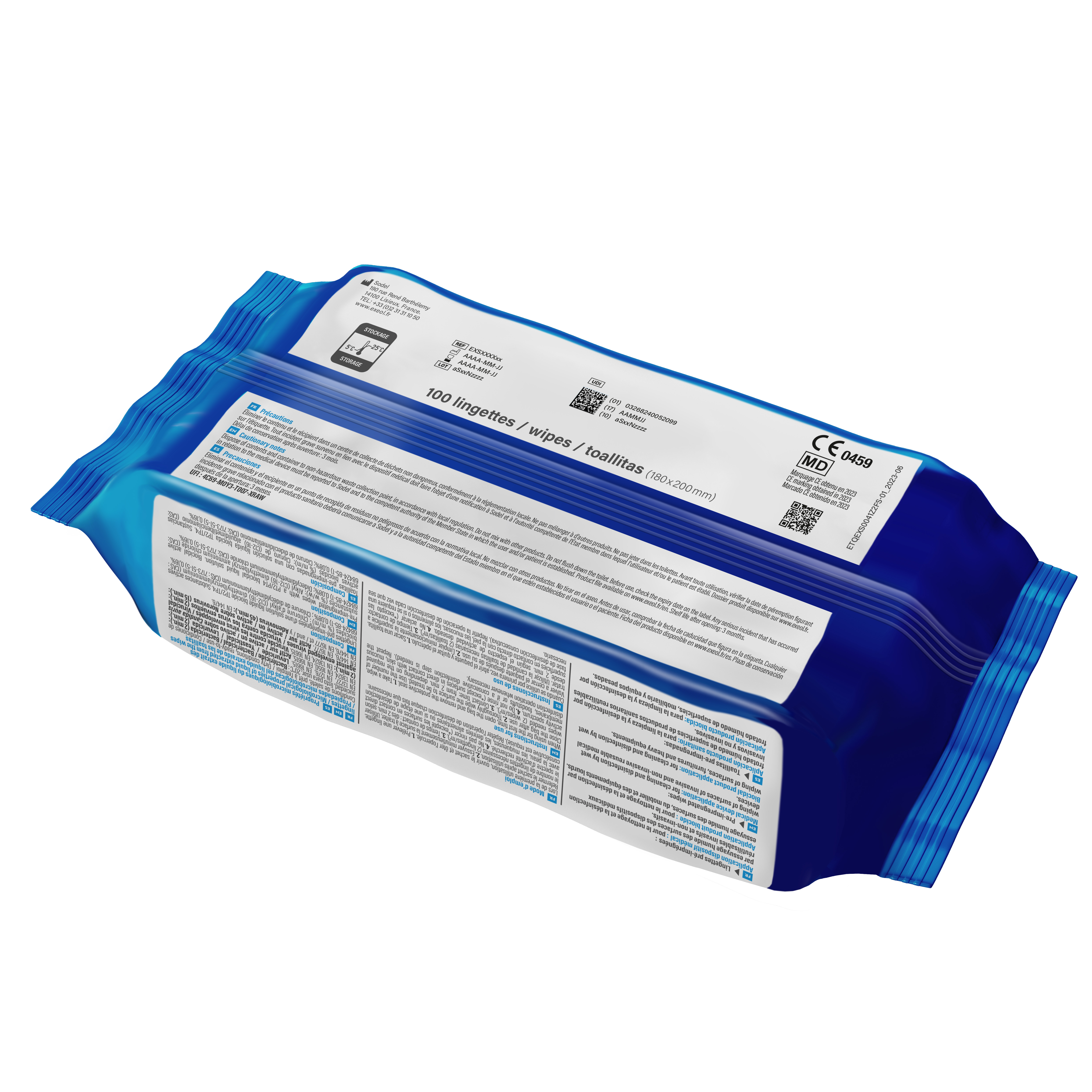 Lingettes désinfectantes EXEOL Wipes Optimal