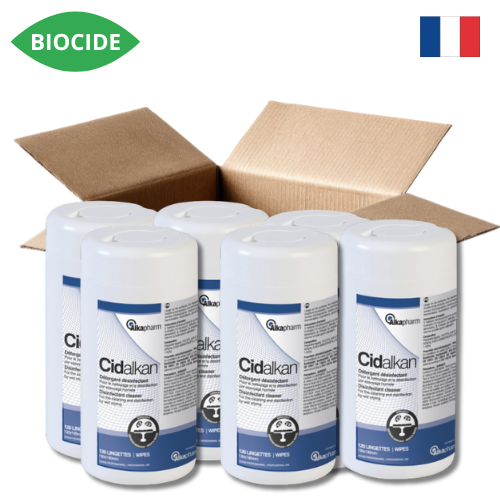 Lingettes détergentes désinfectantes CIDALKAN