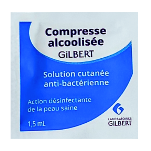 Compresses imprégnées alcool à 70 %