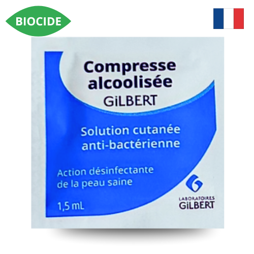 Compresses imprégnées alcool à 70 %