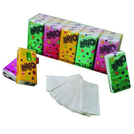 Paquets de mouchoirs blancs