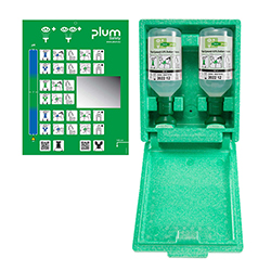 Coffret mural lave-œil duo solution saline PLUM