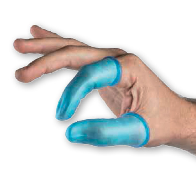 Doigtiers caoutchouc bleus Détectaplast® Rubber