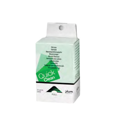 Lingettes nettoyantes de plaies Quick clean + support mural