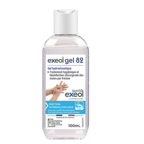 Gel désinfectant main hydroalcoolique Exeol gel 82