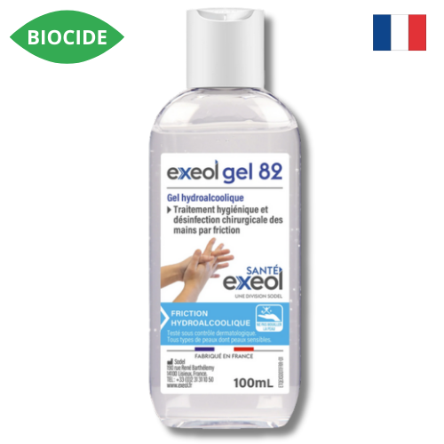 Gel désinfectant main hydroalcoolique Exeol gel 82