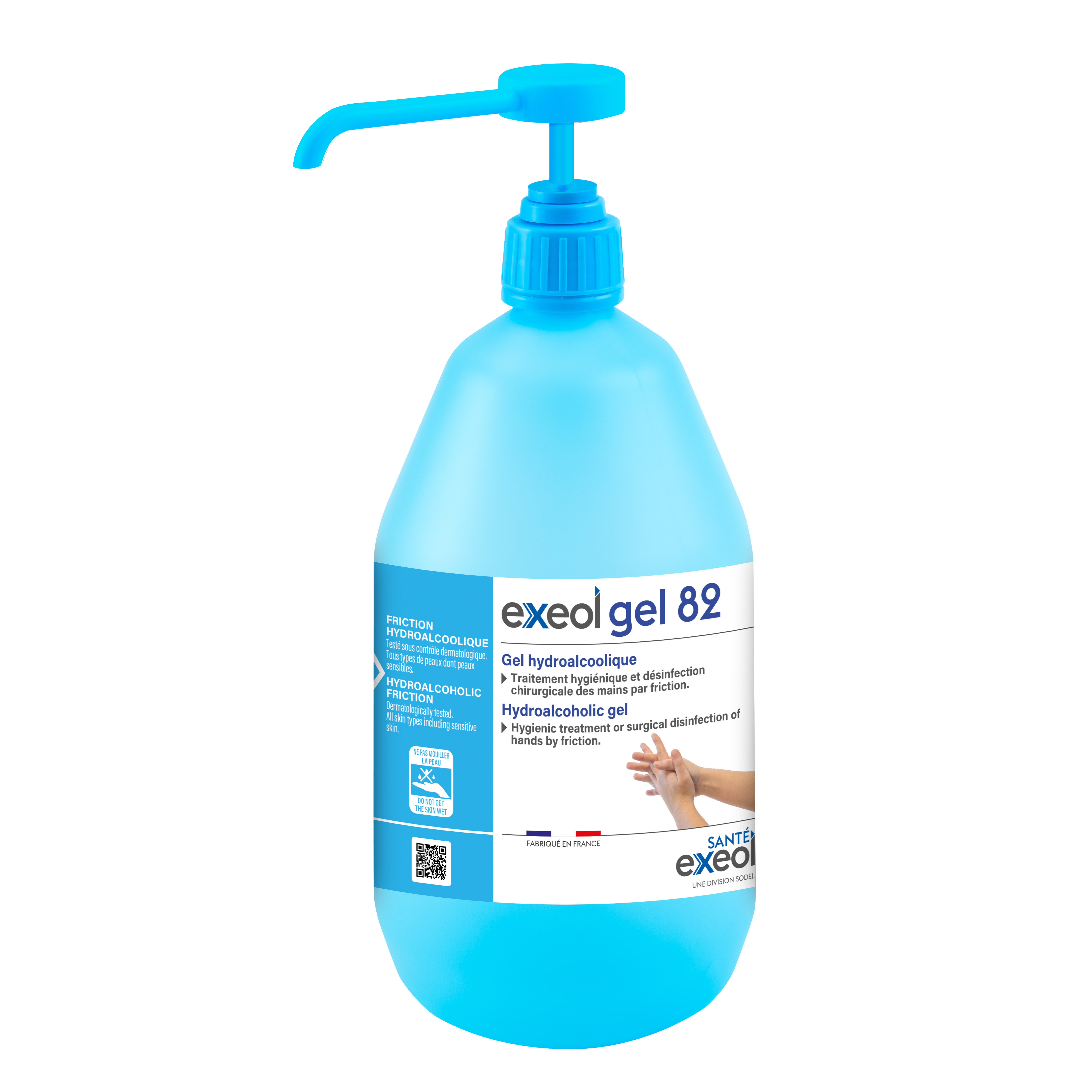 Gel désinfectant main hydroalcoolique Exeol gel 82