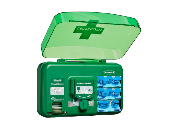 Distributeur soins des plaies pansements bleus