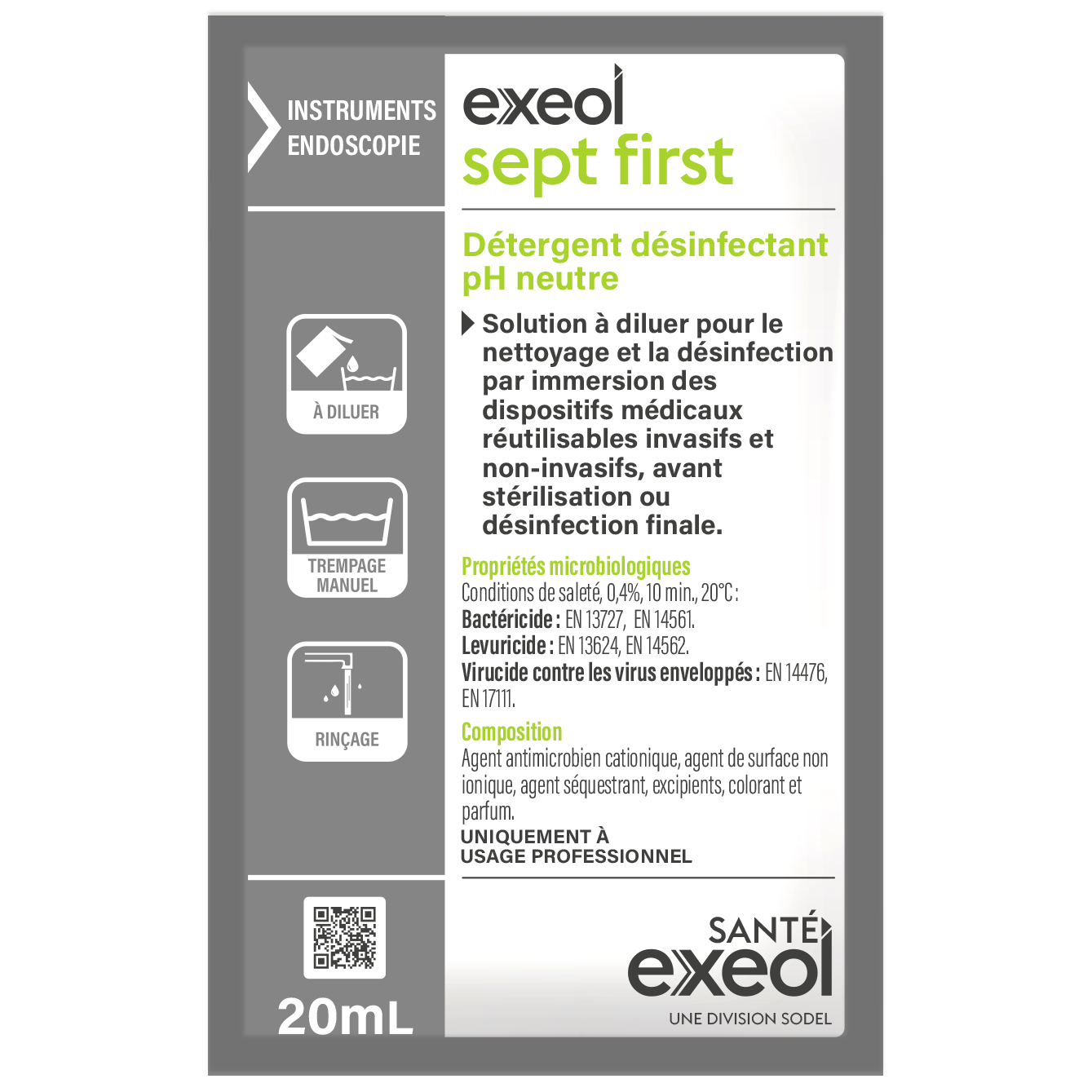 Détergent désinfectant Exeol Sept First pH neutre