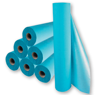 Draps d'examen plastifiés bleus - 50 x 40 cm