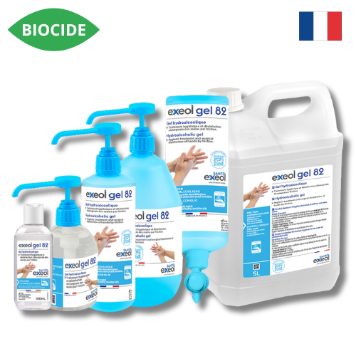 Gel désinfectant main hydroalcoolique Exeol gel 82